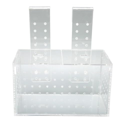 Fish Breeding Isolation Box with Transparent Lid, Acrylic Material, Easy Hook Installation for Fish Tank, Protect Newborn Fish, Improve Survival Rate (17 * 9 * 10CM)