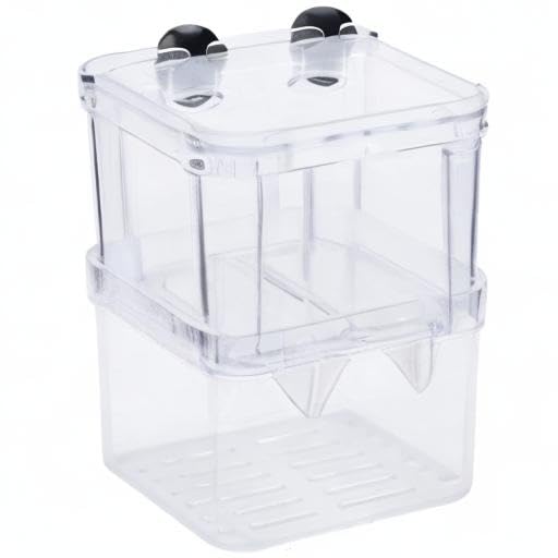 Aquarium Fish Breeder Box Plastic Fish Isolation Breeding Box Hatching Incubator Box for Baby Fish Shrimp Clownfish Guppy (S)