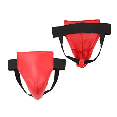 Boxing Groin Guard, Red Boxing Crotch Protector Jock Strap Supporter Adjustable Athletic Supporter Jock Strap Groin Protector Cup Men for Martial Arts for Boys Youth (M)