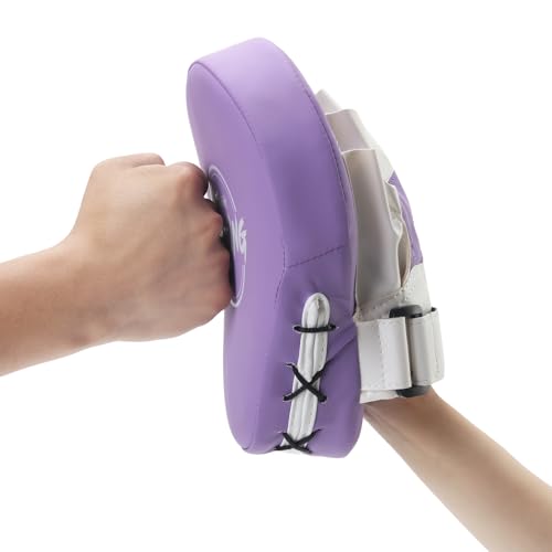 Valleycomfy Boxing Pads Curved Focus Punching Mitts for Men Women - color: Purple