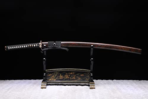 Shinken L6 Steel Katana Clay Tempered Real Samurai Sword - color: Hitatsura Hamon