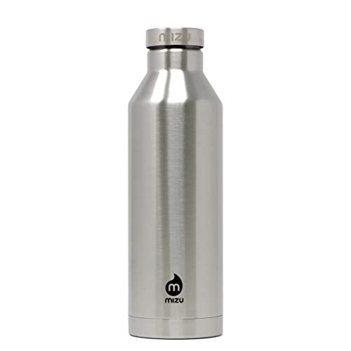 MIZU - V8 Water Bottle | 26 oz. Double Wall Stainless Steel Vacuum Insulated | Narrow Mouth with Leak Proof Cap | Multiple Colors | BPA Free - color: Stainless