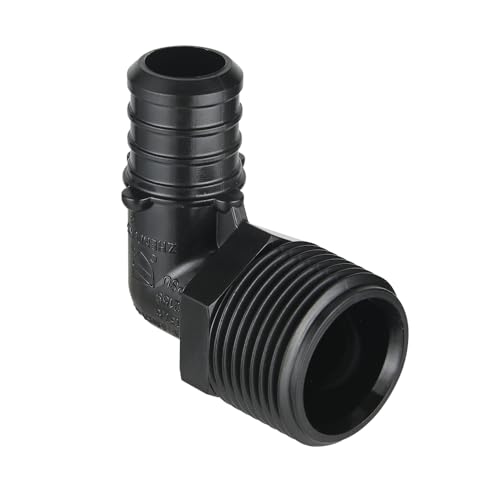 5-Pack EFIELD Poly PPSU Barb Crimp Pex 3/4 X 3/4" Male NPT Elbow Adapter Fittings, ASTM F2159 (3/4"x3/4"),(PPSU1807106) - size: 3/4"X 3/4" P5, style: Male Elbow