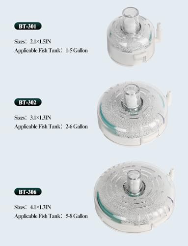 Mini Aquarium Sponge Filter, Small Fish Tank Filter Submersible Fish Filter Built-in Air Bubble Stone and Bio Balls for Fish Tanks up to 5 Gallon (Air Pump Not Included)