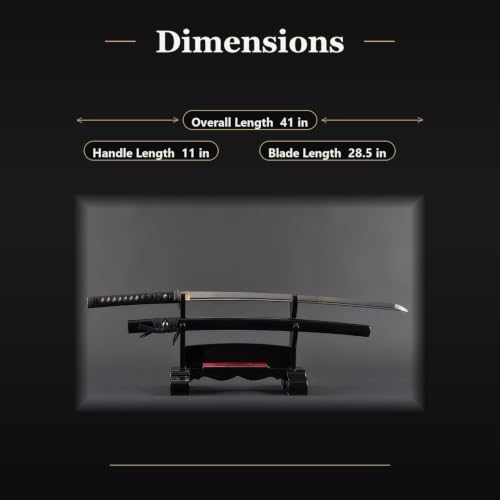 Hand Forged 1045 Heat-Tempered Katana, Full Tang Sword - color: Bamboo