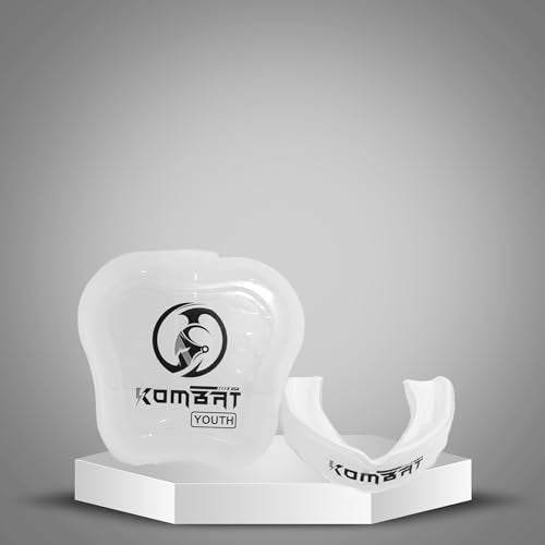 Kombat USA Kids BJJ Mouth Guard | Shock Absorbing Mouth Protection | Kids Mouth Guard for BJJ, MMA, Wrestling, Sports| Custom Fit BJJ Mouth Guard for Kids (White)