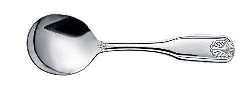 New Star Foodservice Shell Pattern 18/0 Stainless Steel Bouillon Spoon, 6.4-Inch, Set of 12, Commercial Grade - size: Bouillon Spoon (6.4-Inch)