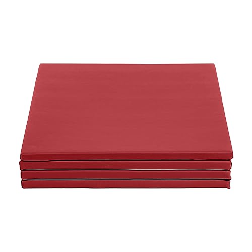 ECR4Kids SoftZone Play Patch Activity Mat Squares, Modular Playmat, Red, 4-Pack - color: Red