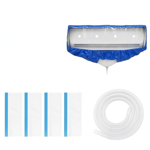 Leak Saver Mini Split Cleaning Bag | 360 Waterproof Design | Fits Systems 38in - 48in Long | Mini Split Cleaning Kit Includes Overspray Guards and Drain Hose - size: Large (For Systems 38in - 48in)
