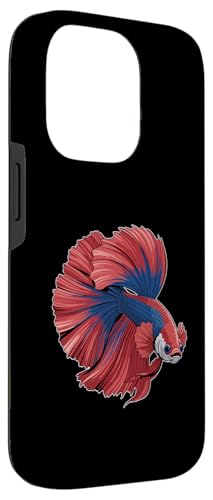 Colorful Betta Fish Portrait Vibrant Aquarium Art Case for iPhone 14 Pro