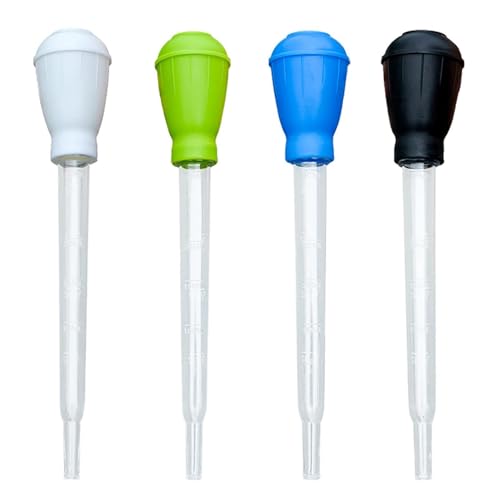 4Pcs Turkey Baster for Cooking, BPA-Free Turkey Baster Syringe, Oil Suction Tube with Measuring Lines, Multi-functional Aquarium Water Changing Dropper