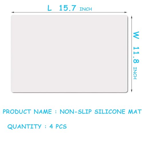 Clear Silicone Crafts Mats: Translucent Non-slip Silicone Jewelry Sheet 11.8×15.75In - Heat Resistant Countertop Liner for Epoxy Resin Glitter Slime DIY Nail Art (4 Pack) - color: Translucent(4pcs), size: 11.8"W x 15.75"L