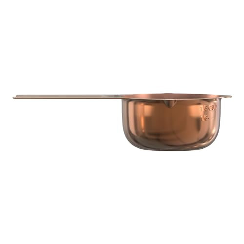 Color Up ⅓ Cup Measuring Cup (80 ml) – Premium Copper Stainless Steel, Accurate for Wet & Dry Ingredients, Embossed Markings, Easy-Pour Spouts, Dishwasher-Safe, Kitchen Essential - size: 1/3 Cup (80 ml) Copper