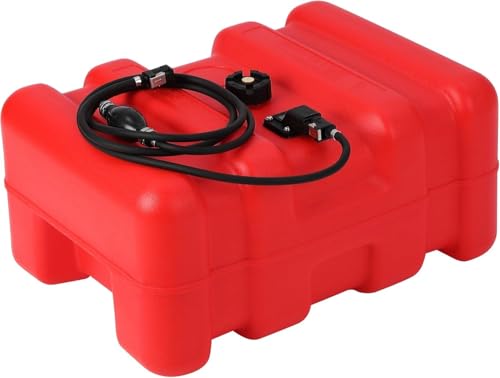 15 Gallon Portable Marine Can, Large Capacity Boat Tank, 2-Way Vented Cap, Built-in Gauge & Pick-Up, Handles, for Outboard Engine Boats,Yacht, Fishing,Deck Boats