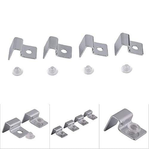 4PCS Aquarium Cover Clips, Adjustable Glass Lid Support Holders with Silicone Cushion, Stainless Steel Material, Fit 6/8/10/12mm Thickness Fish Tank Glass (8mm)