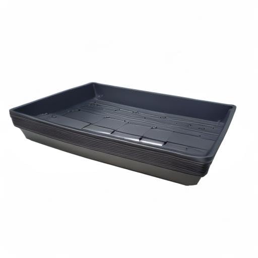 10 Plant Growing Trays (with Drain Holes) - 20" x 10" - Perfect Garden Seed Starter Grow Trays: for Seedlings, Indoor Gardening, Growing Microgreens, Wheatgrass & More - Soil or Hydroponic - size: Drain holes