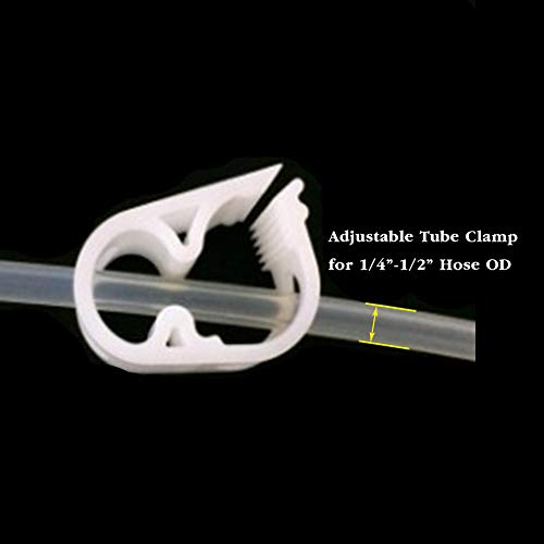 Plastic Tube Tubing Clamps, 1/4"-1/2" Tube OD Shut Off Hose Clamp Water Flow Control Tube Clip Pipe for Beer Bottle and Infusion Bottle for (Pack of 2) - size: Mid-1/4“-1/2”