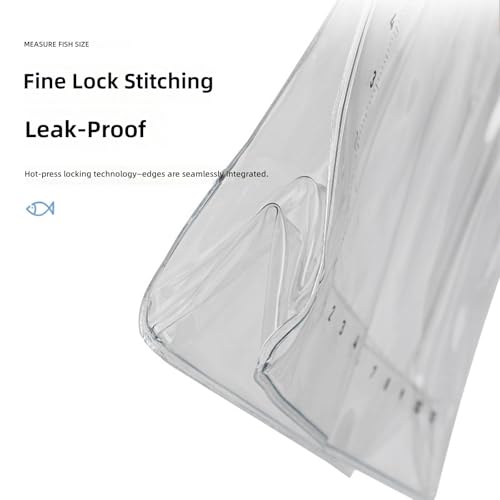 Clear Fishing Bag with Measurement Scale Light Weight PVC Materials for Safe Fish Transport and Observation Foldable Fishing Tool Bag - color: 2 Pack