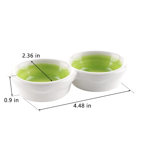 2 Pack Hermit Crab Food and Water Bowl Hamster Ceramic Bowl Anti-Turning Feeding Dish for Hamster Sugar Glider Hermit Crab (Random Color)