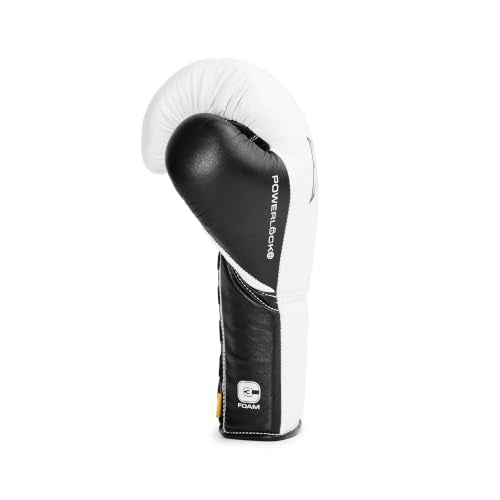 Everlast Powerlock OG Pro Training Boxing Gloves - color: WHT/BLK, size: 16 oz