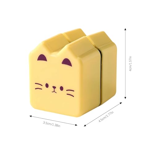 2 Pieces Cat Shape Aquarium Magnetic Brush - Double-Sided Algae Scraper for Glass Aquariums, Fish Tank Stain Cleaner, Mini Scrubber with Strong Magnetic and Scratch-Free (Pink Yellow)