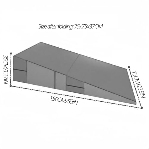 LICOME Folding Incline Gym Mat Tumbling Cheese Wedge Design for Gymnastics, Martial Arts, Dance, Yoga And Stretch Training,After It Can Be Used As A Jumping Box - color: Black Yellow, size: 150x75x35cm