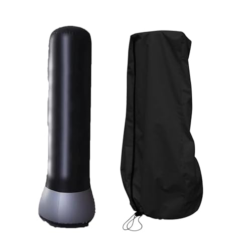 Freestanding Punching Bag Cover, Heavy Duty Pedestal Stand Boxing Bag Cover, Waterproof Stand Boxing Bag Covers with Side Zipper and Windproof Telescopic Rope - color: Gray, size: 56*168cm