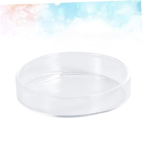 Kisangel 1pc Glass Shrimp Food Feeder Bowl Round Dish for Fish and Reptiles Crystal Glass Small and Elegant Aquarium Supply