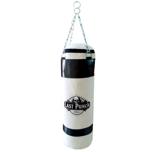 48" Last Punch INC Heavy Duty Black Punching Bag with Chains Skull Design - color: New Skull Design