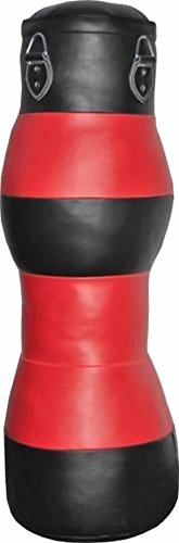 Bestzo MMA Pound/Floor Striking Dummy Punching Bag Cylinder Shape - Hanging Stripes Red/Black -Unfilled - size: 48 Inch (4ft)