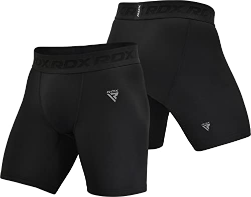 RDX Compression Shorts Men Ultra-Tight Stretchable Baselayer Athletic Sports, Spandex Activewear Underwear Workout Running - size: Small