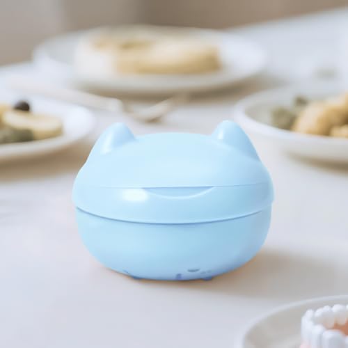 Retainer Case Denture Bath Case Basket Mirror Leak-proof Blue Cat - color: Blue Cat