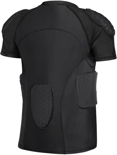 Men’s Football Padded Compression Shirt, Chest & Rib Protection - size: Medium