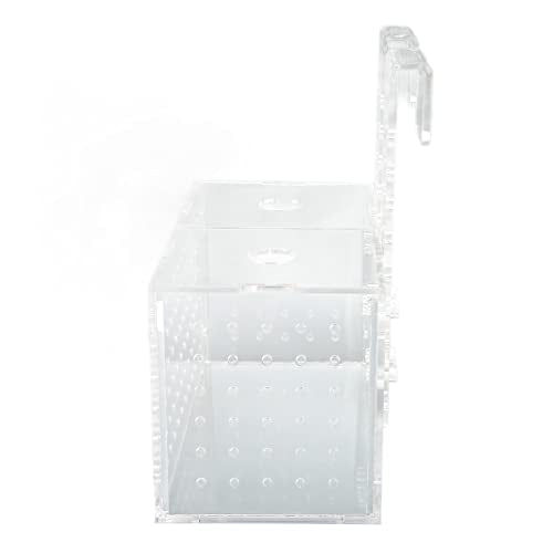 Fish Breeding Isolation Box, Acrylic Aquarium Hatchery 17x9x10cm, Transparent with Hook Installation - Easy Observation, Secure Lid Design, Suitable for Small Fish Tank (17 * 9 * 10CM) - size: 17*9*10CM