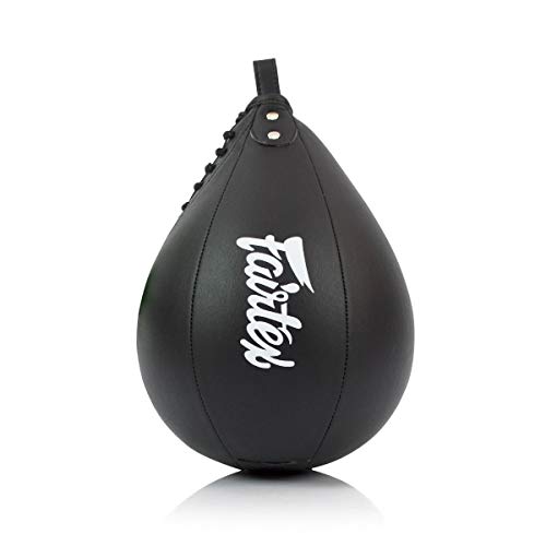 Fairtex SB2 Microfiber Muay Thai Boxing Speed Bag | Compact synthetic hide shell with dense multi-layered foam interior. Four-inch target refines strike velocity and precision - color: Black