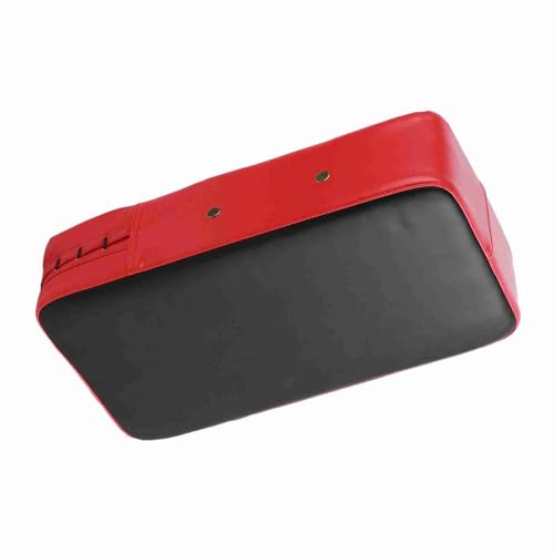 Estink Taekwondo Punching Pads PU Leather Kicking Pad 40 X 20 X 10 Cm with Metal Hole Grip Bar and 5 Cm Elastic Band for Boxing Kick Training Adults and Teens - color: Red
