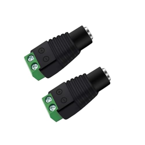 DC Power Connector 12V 5.5mm x 2.1mm, Female Power Jack Adapter 10Pcs for Led Strip CCTV Security Camera Cable Wire Ends Plug
