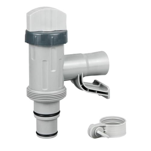Pool Hose Adapter for Above Ground Swimming Pool, Pool Replacement Parts with Plunger Valve and Pool Pipe Holder Pool Pump Parts (2 pcs)