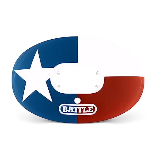Battle Sports Oxygen Football Mouthguard - Football Mouth Guard with Strap, Superior Airflow & Better Performance, Maximum Breathability, Works with Braces - Texas