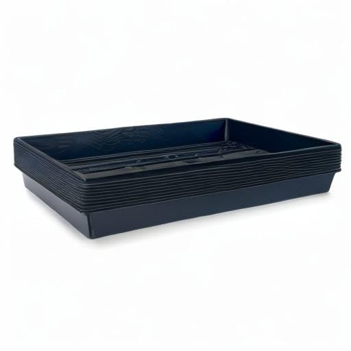 10 Plant Growing Trays (No Drain Holes) - 20" x 10" - Perfect Garden Seed Starter Grow Trays: for Seedlings, Indoor Gardening, Growing Microgreens, Wheatgrass & More - Soil or Hydroponic - size: No drain holes