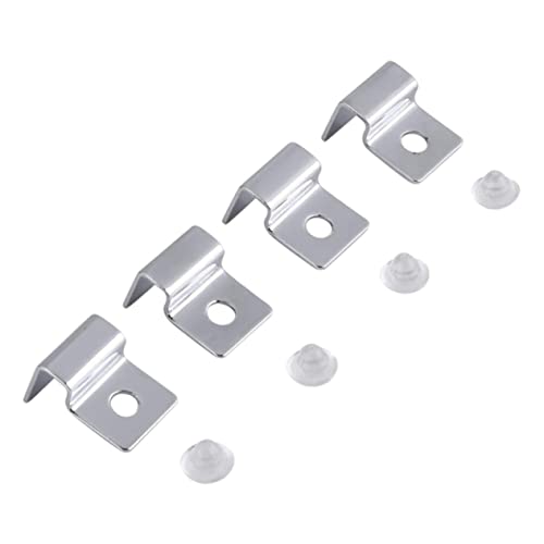 Happyyami 4pcs Fish Tank Glass Cover Clips Fish Tank Glass Cover Holder Glass Holder Glass Stand Stainless Steel Fish Tank Cover Holder Aquarium Glass Cover Support Acrylic Bracket