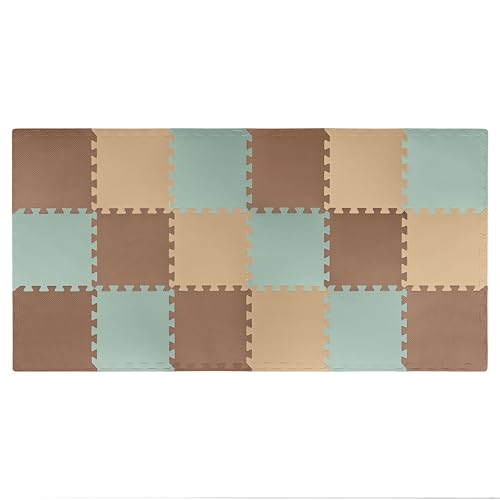We Sell Mats Interlocking Foam Floor Tiles - 3/8" Thick Sage Mix 36-Pack - color: Sage Mix, size: 36 Square Feet (36 Tiles)
