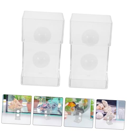 Uonlytech 2pcs Aquarium Feeder Suction Cup Fish Tank Food Dispenser with Feeding Ring Sink Anti-Scattering Tool for Fish and Shrimp Feeding Supplies