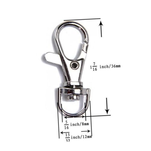 Silver Metal Swivel Lobster Snap Clasp Hooks 5 Piece Set | Easy to Close and Open, Spring Loaded Gate, for Decorations and Key Rings, Beading Projects