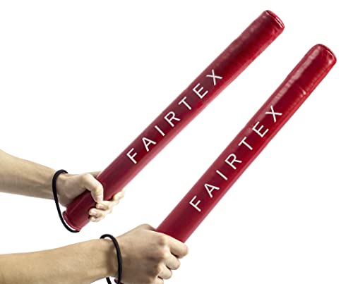 Fairtex BXS1 Leather Boxing Sticks, Muay Thai MMA Striking Accuracy Targets | Premium genuine leather body with lightweight core. Sleek durable design enhances coach control during precision speed drills - color: Red