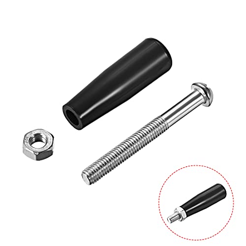 uxcell Clamping Handles Screw Knobs Handle,M8 x 47mm (DxL) Threaded Plastic Metal Revolving Handle Grip 2pcs