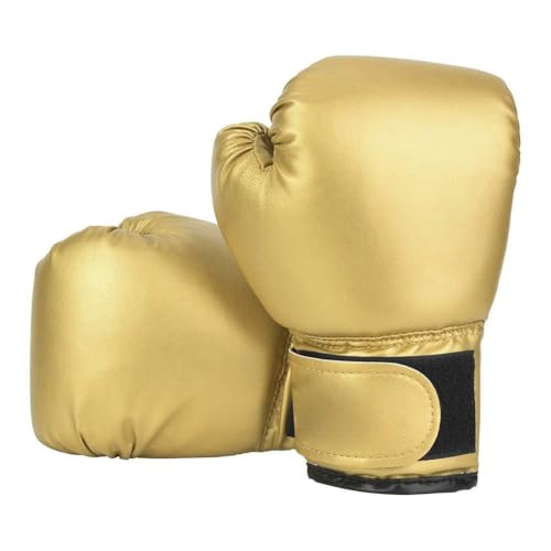 HERCHR Boxing Gloves, PU Leather Taekwondo Gloves Professional Fighting Children Boxing Training Gloves Thickened Punching Sparring Training Mitts for Kids - color: gold