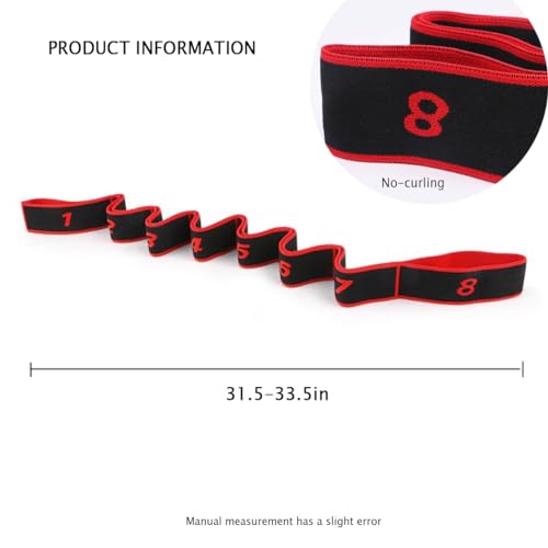 Stretch Strap Fitness Resistance Band for Stretching and Yoga Elastic Exercise Band with Loops Number Stretch Resistance Band with Clear Markings, Hamstring Stretcher Device Leg Exercise Equipment,8-Section Elastic Training Bands for Flexibility