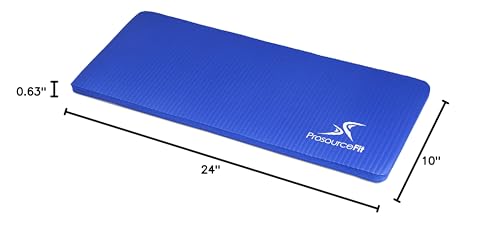 ProsourceFit Extra Thick Yoga Knee Pad and Elbow Cushion 15mm (5/8”) Fits Standard Mats for Pain Free Joints in Yoga, Pilates, Floor Workouts - color: Blue