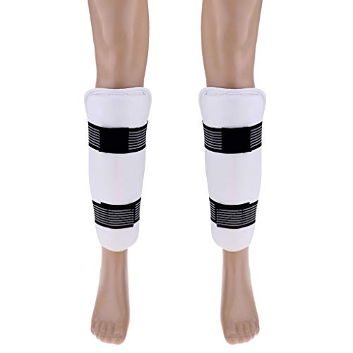 DYNWAVE Professional MMA Sparring Gear Shin Leg Guard for Martial Arts Kickboxing Karate, Universal for Men Women Youth, White, - size: X-Large